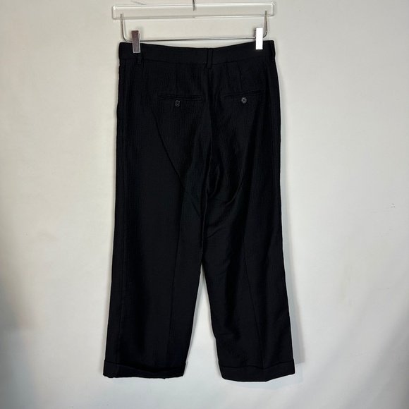 MaxMara Cuffed Wide Leg Textured Black Knit Pants 4 - Picture 6 of 9